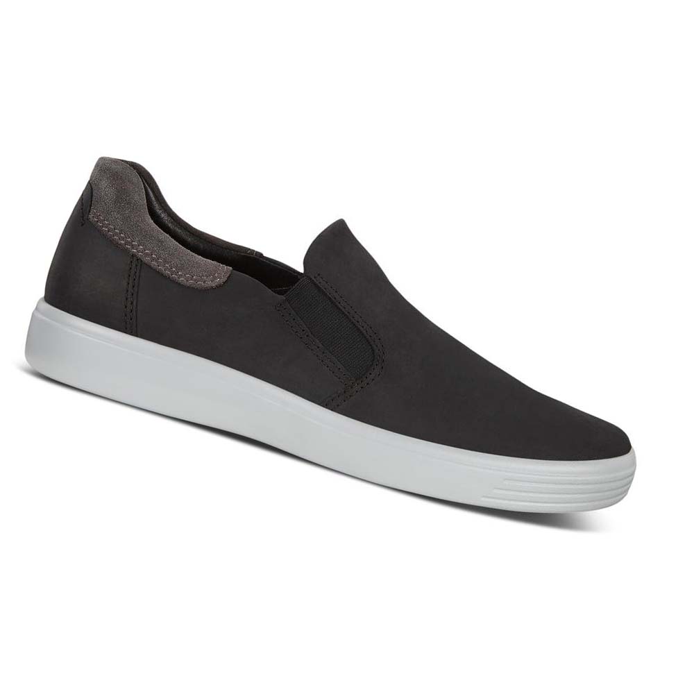 Férfi Ecco Soft 7 Slip-on Alkalmi Cipő Fekete | HU 480QMA